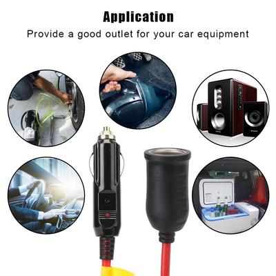 Cavo di Prolunga Presa Auto 12V 24V 3.6M Presa con Fusibile 15A Cavo Caricatore Auto Spina Presa Femmina