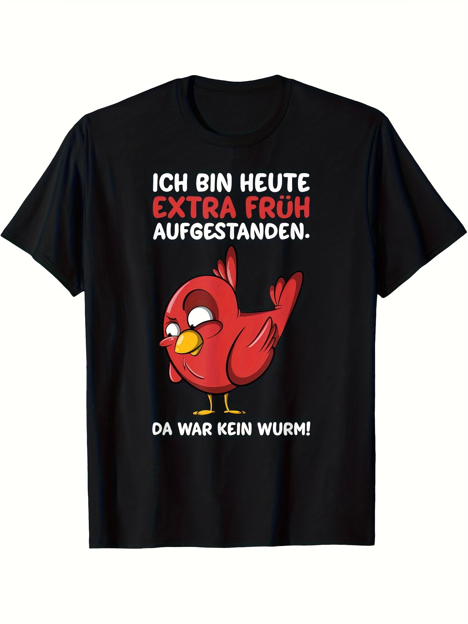 T-Shirt y2k German Quote T Black/Red S