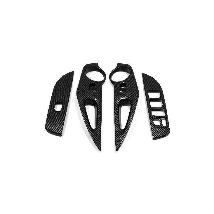 

For Toyota Corolla Hatchback Sport RHD 2018 Window Lift Switch Cover Armrest Buttons Frame Trims Car Accessories Carbon Black