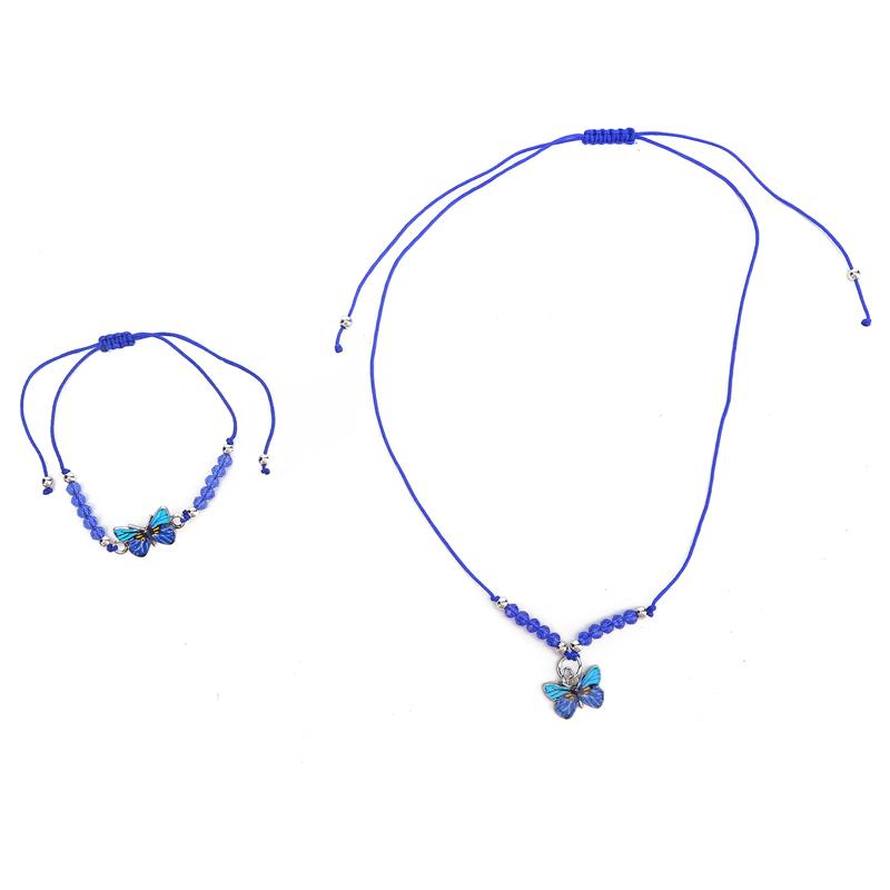Ladies Butterfly Pendant Necklace Bracelets For Women Beads Necklace Choker Accessories Jewelry Gift