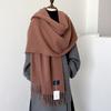 Korean Double Side Imitation Cashmere Scarf Winter Women Scarves Shawl Ladies Long Thickened Warm Knitted Scarf Hijab Stole