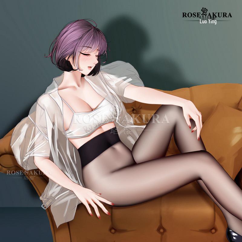 Luoying 8314 Seamless Transparent Black Velvet Pantyhose with Butt-Lifting Shaping