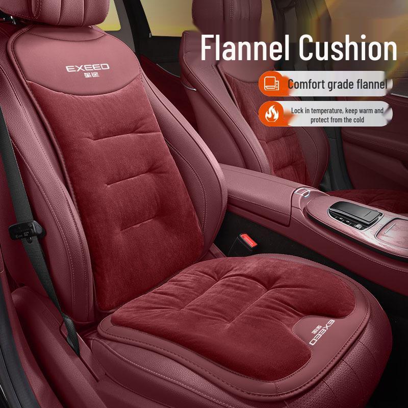 Exeed Car Seat Cushion: Flannel Cover for Yaoguang, Lingyun, Lan Yue, Xingji, Yuan, Zhuifeng, C-MD Models.