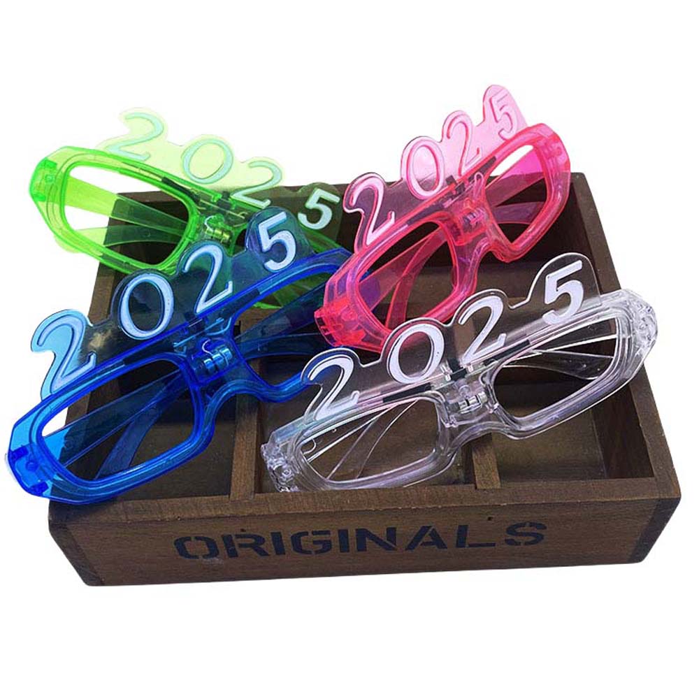 Number Letter 2025 Happy New Year Glow Glasses LED Glow New Year Party Glasses  New Year Gift