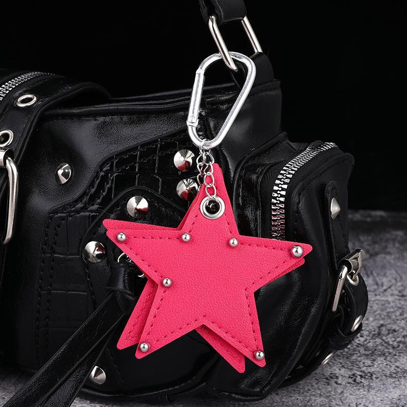 Five-Pointed Star Keychain Handmade Drilling And Puncture Colorful Creative Bag Pendant Backpack Decoration