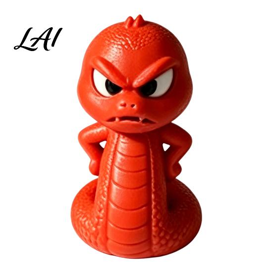 Desktop Decoration Ornament 3D Printed Snake Ornament Cartoon Angry Little Figurine Collectibles for Desk Durable PLA Home Office Display
