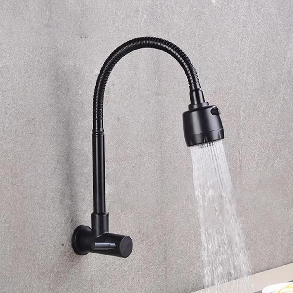 Rotatable Flexible Hose Kitchen Faucet Stainless Steel Water Tap Nozzle Washbasin