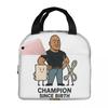 Dwayne Johnson And Kevin Hart Gym Cartoon Insulated Lunch Bag for Women Kids Portable Food Boxes Thermal Lunch Box Tote