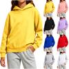 Boys and Girls Hooded Pullover Sweatshirt, Color Loose Fit Sportswear Jacket for Kids