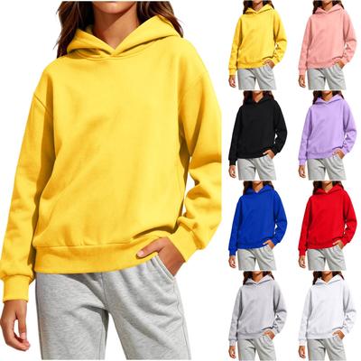 Boys and Girls Hooded Pullover Sweatshirt, Color Loose Fit Sportswear Jacket for Kids