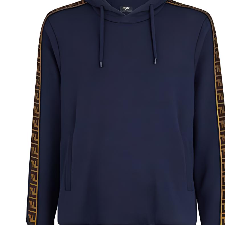 FENDI Sweatshirts Men's Blue Hooded Moderate Regular FY0870A1EGF0QA2