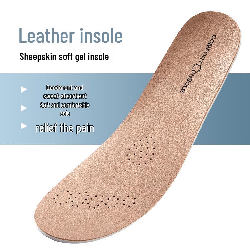 Women's Genuine Leather Insole: Soft, Comfortable, Breathable, Sweat-Absorbent, Deodorant, Latex Thickened, Shock Absorbing, for Summer Sports