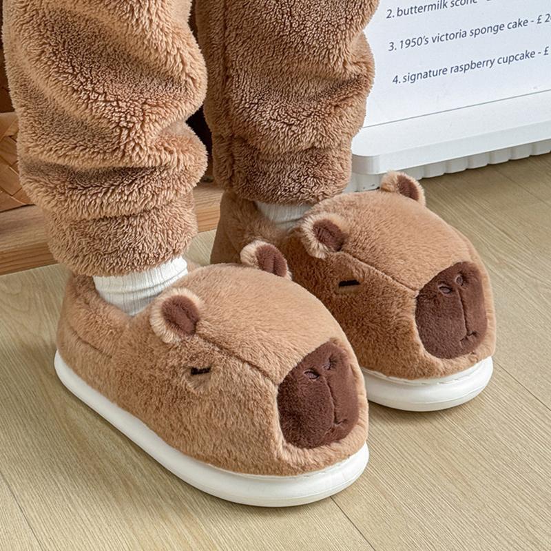 Fashion Winter Warm Cotton Slippers Women Men Platform Shoes Soft Fluffy Plush Thick Sole Slippers Couples Indoor Home Non-slip Slippers