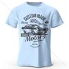 Men's Motors Printed T-Shirt Oversized Vintage Old School Graphic Tees for Men Women Summer Tops