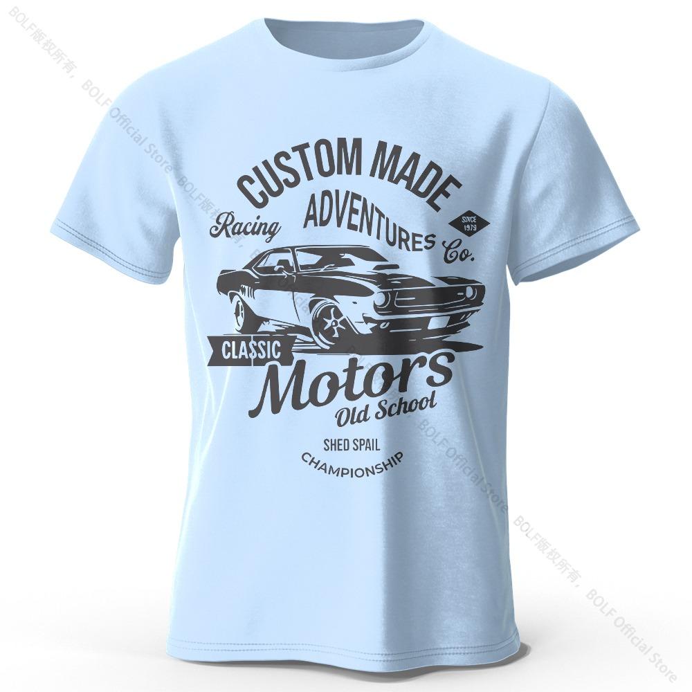 Men's Motors Printed T-Shirt Oversized Vintage Old School Graphic Tees for Men Women Summer Tops