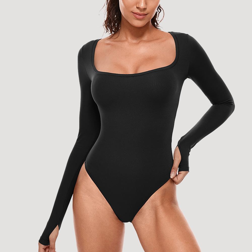 Women'S Yoga Jumpsuit Long Sleeved Sexy Tight Fitting Sports And Fitness Integrated Training Jumpsuit