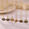 Bohemian Devil's Eye Pendant Necklace in Enamel & Titanium Steel with Rhinestones for Women