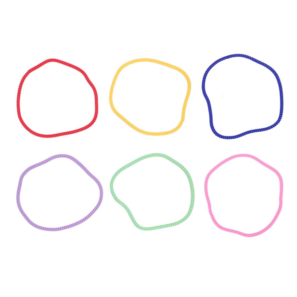 6 Pcs Stretchy Coil Necklace Sensory Kids Textured Pattern Silicone Colorful Sensory Necklace