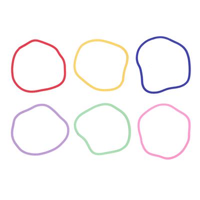 6 Pezzi Collana a Spirale Elastica Sensoriale per Bambini con Motivo Testurizzato in Silicone Colorato