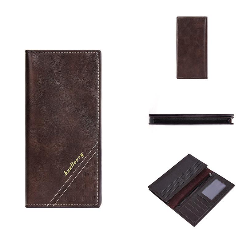 

Длинные кошельки Baellerry с защитой RFID, винтажный дизайн, мужской держатель для карт, складной кошелек 18.7cm*9cm*2cm кофейный