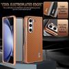 Capa com Padrão de Fibra de Carbono para Z Fold7 Fold 6 para Samsung Galaxy Z Fold 7 6 5 4 3 5G Moldura Galvanizada Capa Traseira para Celular Etui