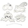 MégaCréa DIY - Halloween Coloring Masks for Kids 4 Pieces