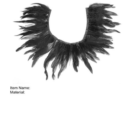 Handgemaakte zwarte veren nek kraag wikkel cape poncho feest avondjurk doek