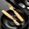 1 Pcs 304 Stainless Steel Children's Spoon Fork Thickened Household Baby Food Spoon Toddler Tableware