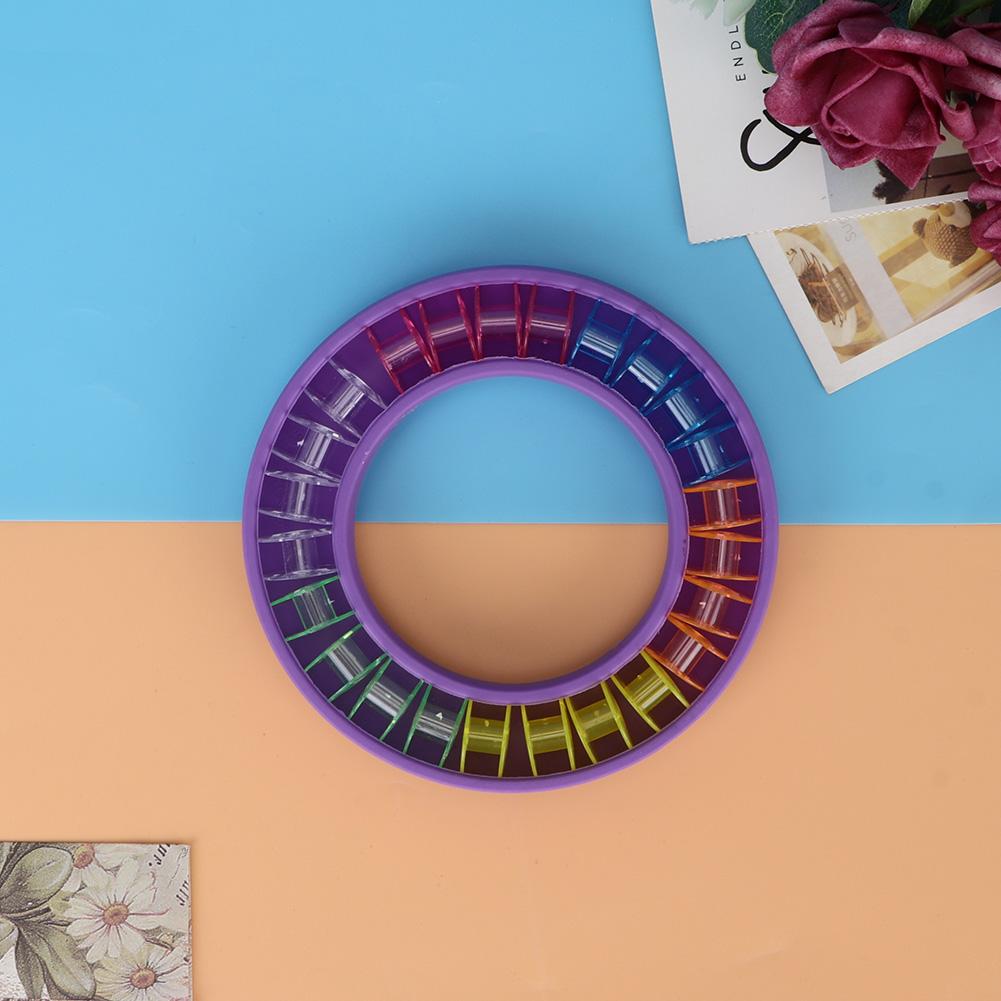 Storage Holder, 17*17*2 24PCS Silicone Bobbin Storage Box Round Portable Storage   Handcraft Sewing Accessories