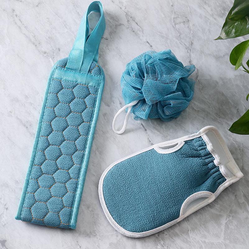 1 Set Bath Towels Household Bath Supply Washcloth Rub Ball Pull Back Strip Rub Back Belt Bath Towel for Home Bathroom