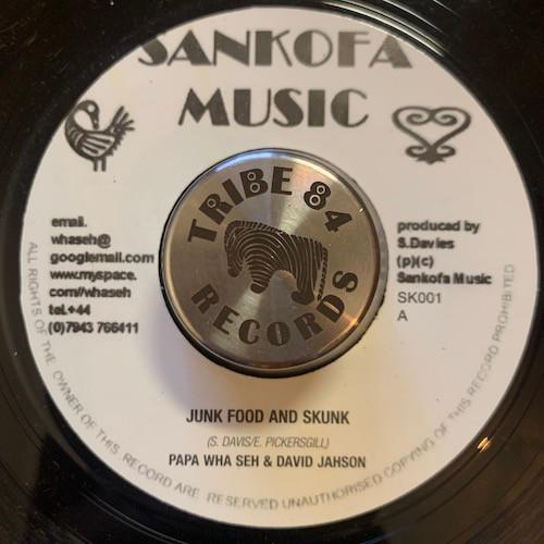 

7-дюймовая пластинка PAPA WHA SEH DAVID JAHSON Junk Food And Skunk SK001 Sankofa Music UK Reggae Ska Dub Б/у