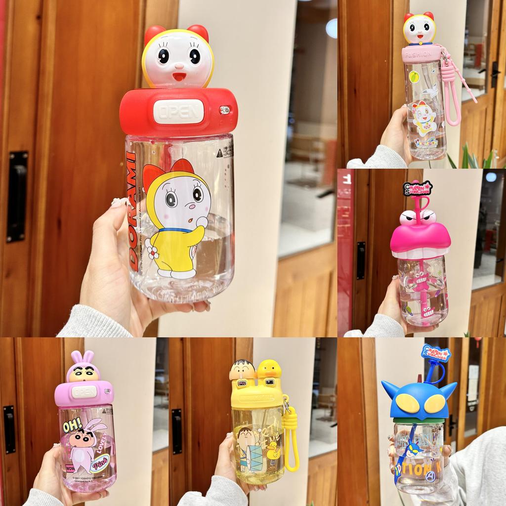 Crayon Shin Chan Creative Cartoon Tritan Water Bottle With Straw For Children