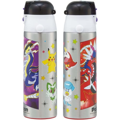 Skater Kids' Stainless Steel Water Bottle, Direct Drinking, 580ml, Pokemon Design, 23N, Kid-Friendly, Lightweight, Insulated, for Boys, Cute Sports Bo