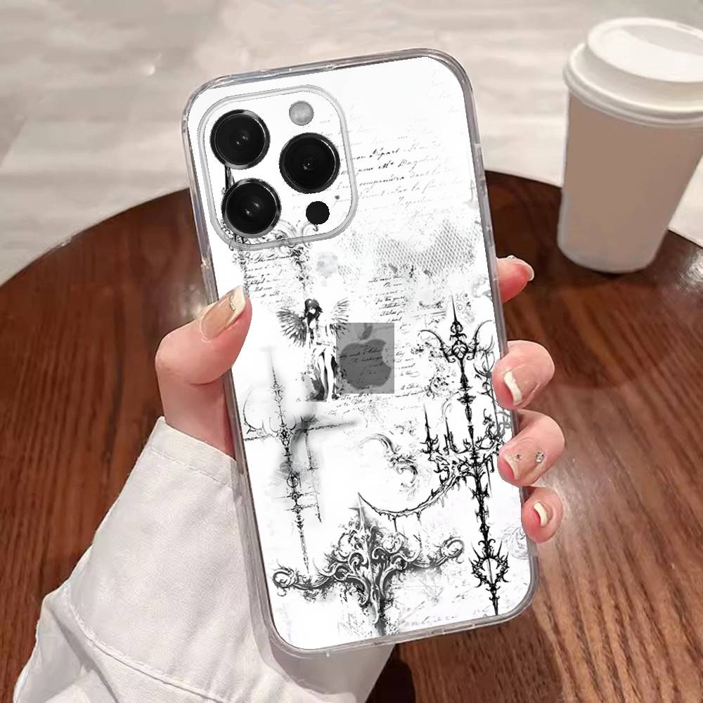 

Готична кокетка кіберсигілізм Чохол для телефону Для iPhone 16,15,14,13,12,11 Plus,Pro,Max,XR,XS,Plus,E,SE4,Mini Прозорий чохол iPhone12mini