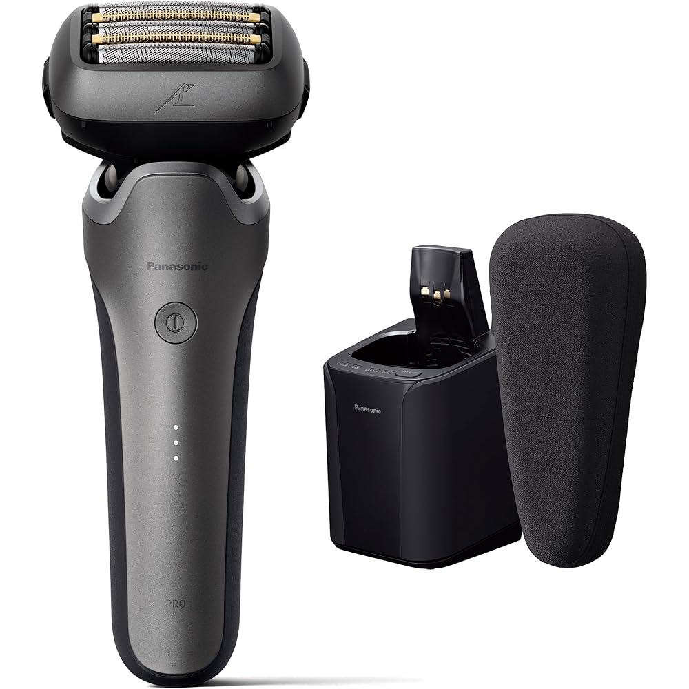 Panasonic Men's Lamdash PRO 5-Blade Electric Shaver with Lamdash AI⁺ Fully Automatic Cleaning and Charger, ES-L580U-S, Silver