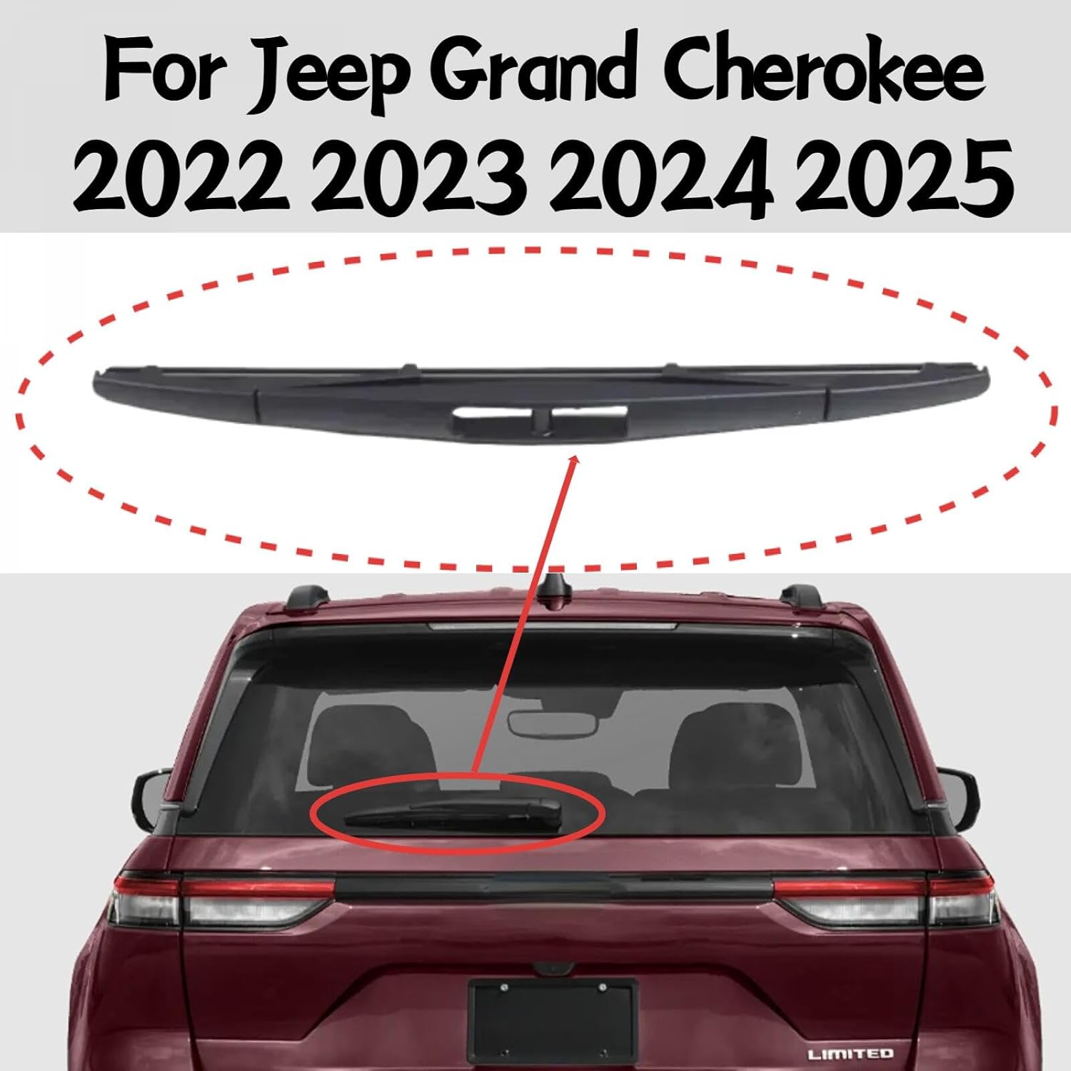 

12-дюймовое заднее стеклоочистителя Для Jeep Grand Cherokee 2022 2023 2024 2025 Laredo A Laredo X Altitude X Limited Overland 4xe Summit Reserve 4xe Задний