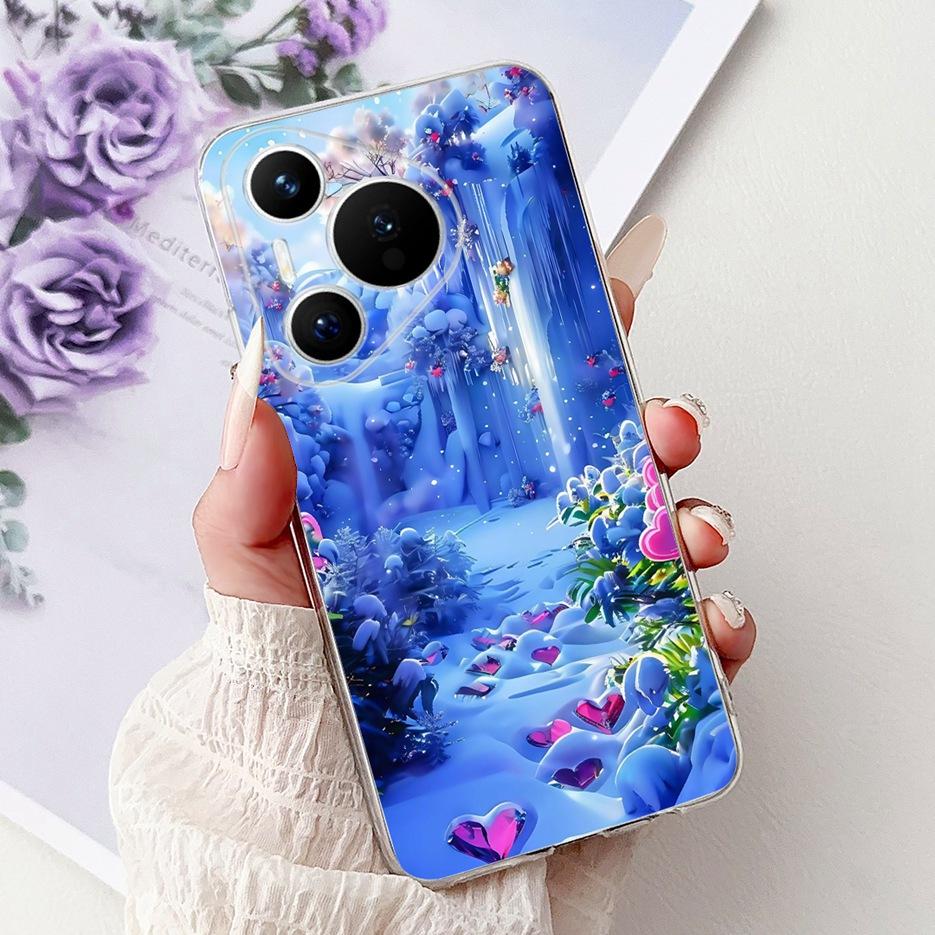 For Huawei Pura 70 Pro Plus Case Colorful Flower Painted Cover Soft Slim Phone Case For Huawei Pura 70 Ultra Pura70 Pro 5G Shell