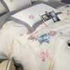 3pcs Polyester Duvet Cover Set (1*Duvet Cover + 2*Pillowcase, Without Core), Elegant Flower Embroidered Bedding Set