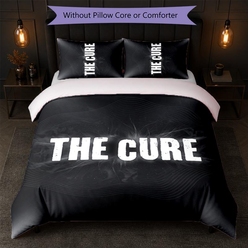 The Cure Print 3Pcs Bedding Set Duvet Cover With Two Pillowcases Soft Bed Linen For Household Bedroom