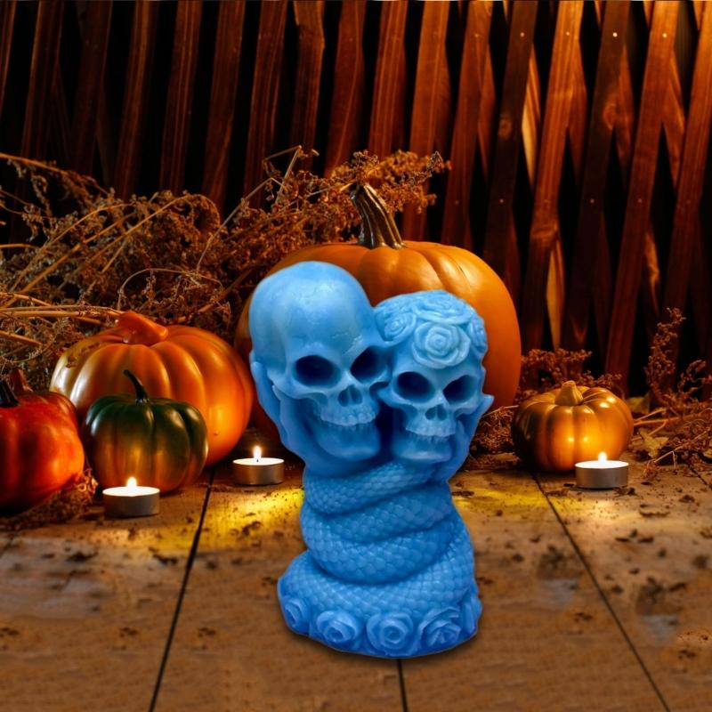 Skull Rose Snake Silicone Candle Molds For Making Candle Soap Chocolate Halloween Home Decoration Epoxy Resin Project