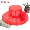 Summer Sun Hat For Women With Large Brim And Flower Decor Made From Eukran Organza
