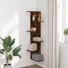 Wall Mounted Corner Shelf Smoked Oak 36.5 X 36.5 X 140 Cm Particleboard