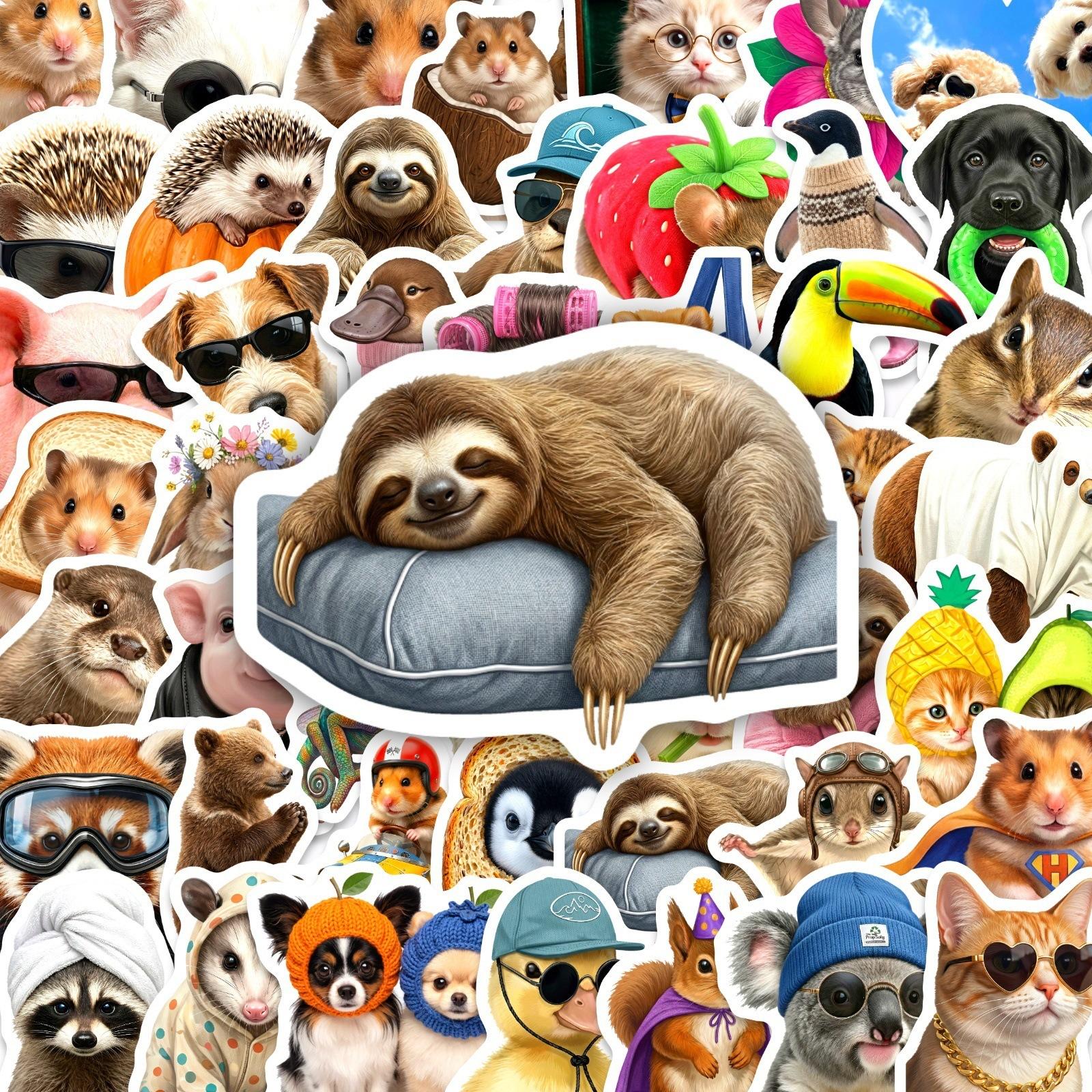 

50 Cute Pet Paradise Cute Animal Stickers Waterproof Stickers Hand Account Water Cup Tablet Stickers