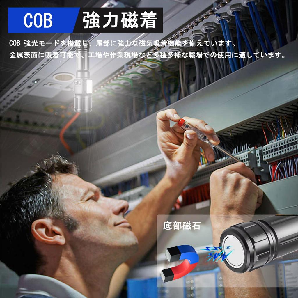 Leistungsstarke Taschenlampe Neueste verbesserte 2000 Lumen Wiederaufladbare Taschenlampe mit 5000mAh Lithium-Batterie Leistungsstarke LED Bis zu 15 Stunden IPX6 9 Dimmstufen