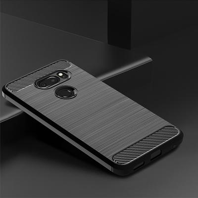 Matte Silikonhülle für LG V30 Plus, stoßfeste Kohlefaser-weiche Rückseitenabdeckung für LG V30+, stoßfeste, mattierte Hüllen