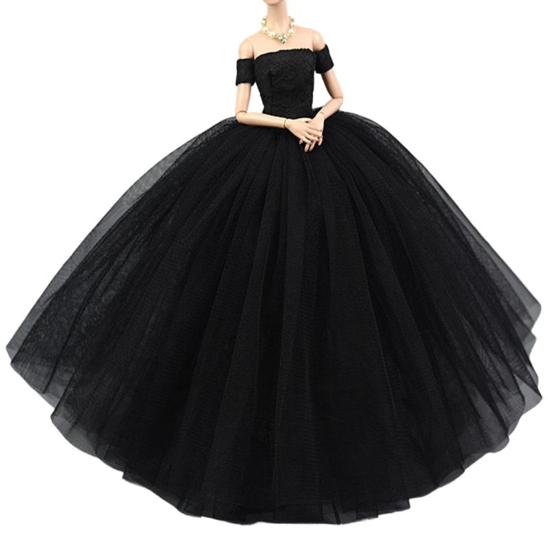 Robe bouffante élégante à manches pour poupées de 6 pouces Vêtements Robe de mariée avec coutures détaillées Pour exposition et collection