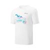 Li Ning Badminton Series Letter Round Neck Comfortable Breathable Versatile Short Sleeve T-Shirt Unisex Tops White AHSVD75-2