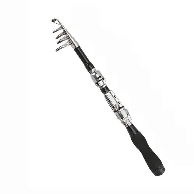 Mini Portable Carbon Fiber Small Sea Rod Small Throwing Rod 1m-2.3m Telescopic Fishing Rod Super Hard Fishing Rod Sea Rod Fishing Gear Set