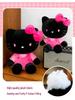 Dreamy KT Cat Doll with Black Floral Skirt - Plush Clip Legs Bedtime Pillow Gift for Girls