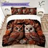 owl Pattern Bedding uilt Set uilt Cover Pillowcase Home Decoration Birthday Gift (1 * duvet cover + 2 * pillowcase  without core)66
